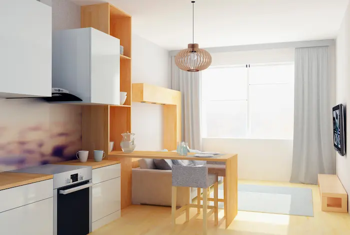 L'intérieur d'un logement étudiant dans un quartier recherché par les étudiants en quête d'un logement étudiant en France. 