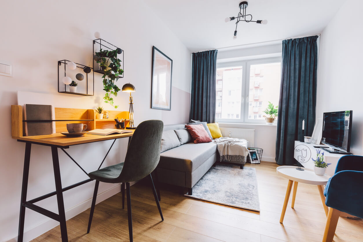 Image d'un appartement meublé moderne, parfait si vous voulez investir dans un logement étudiant à Rennes