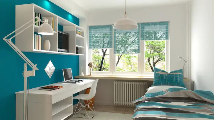 Image d'une chambre étudiante équipée et moderne, un logement étudiant idéal pour une location meublée Lyon