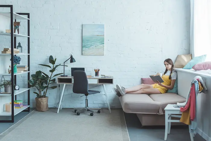 Image d'un studio étudiant à louer à Strasbourg, avec des meubles et une déco modernes