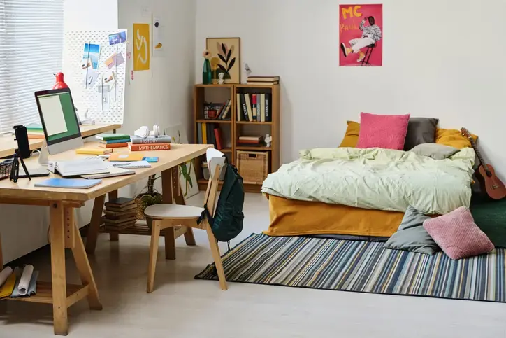 Image d'une chambre chez l'habitant à Lille, meublée et aménagée pour un jeune 